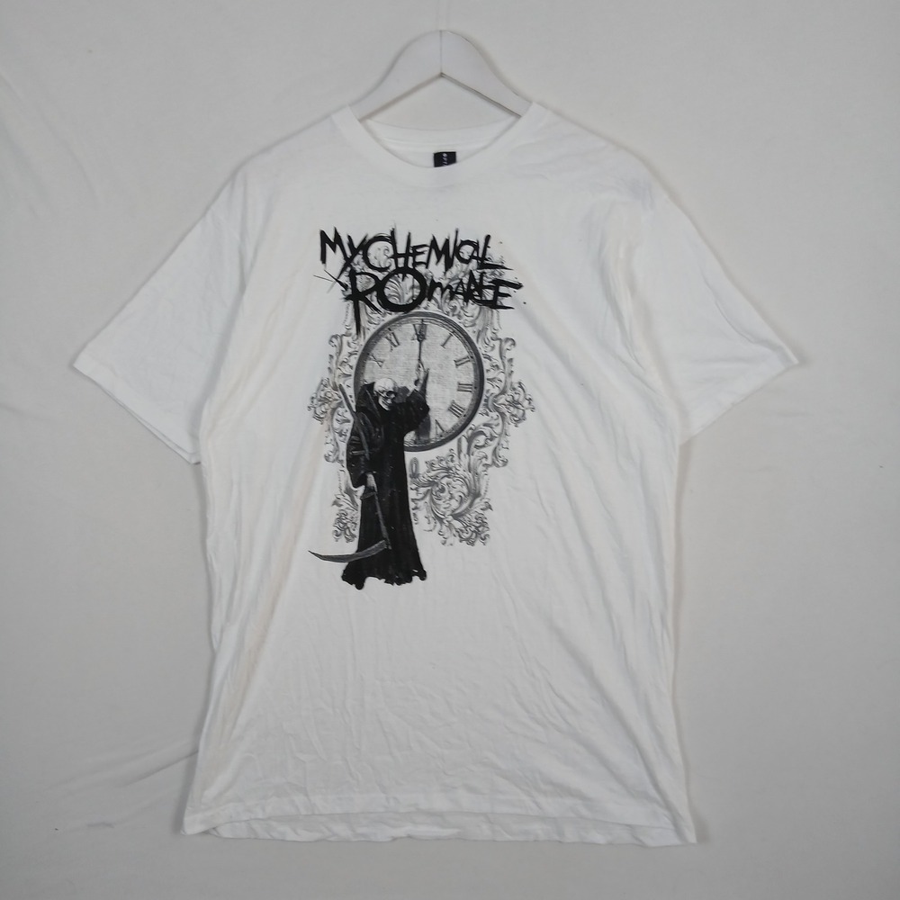 OPTIMA My Chemical Romance White Graphic T-Shirt Grim Reaper XL